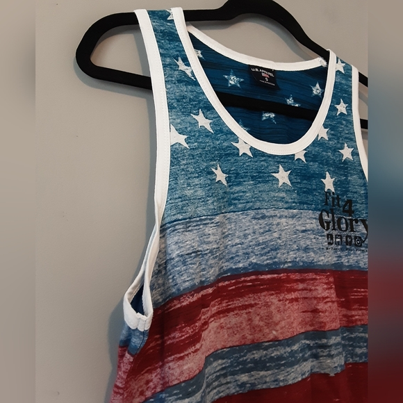 NWT U.S. Apparel Fit 4 Glory Patriotic American Flag Tank Top - Picture 3 of 7